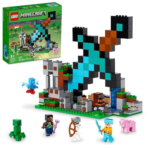 LEGO Minecraft The Sword Outpost 21244 Building Toys - Featuring Creeper, Warrior, Pig, and Skeleton Figures, Game Inspired Toy for Fun Adventures and Play, Gift for Kids, Boys, and Girls Ages 8+ - Image 1