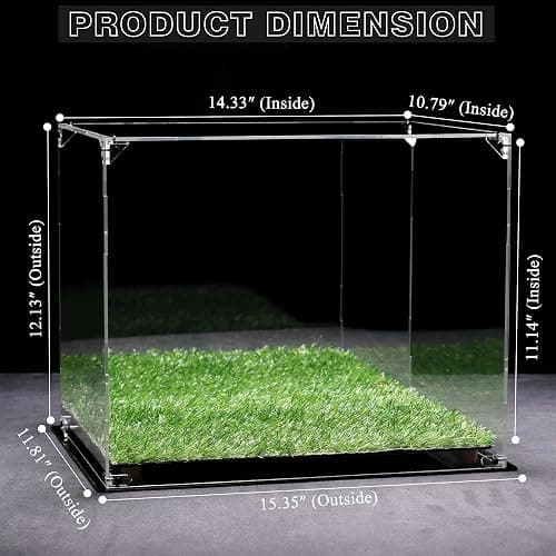 Full Size Football Helmet Display Case with 3-Modes LED Lights & Turf Base – Acrylic Showcase with Mirror Back, Gold Risers, UV Protection – Perfect for Sports Memorabilia & Collectibles thumbnail 2