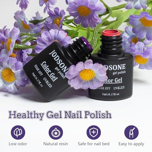 JODSONE 20 Colors Gel Nail Polish Kit with U V Light Base Top Matte Coat High Shine Vibrant Nail Gel Equipped with Manicure Tools thumbnail 6
