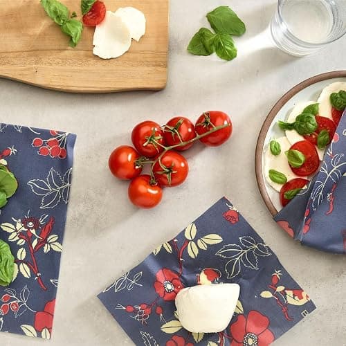 Bee's Wrap Beeswax Food Wraps, 3 Pack Assorted - Botanical | Organic Beeswax Wraps - Small, Medium & Large - Plastic Free - Reusable Food Storage - Cheese & Produce - Made in USA thumbnail 2