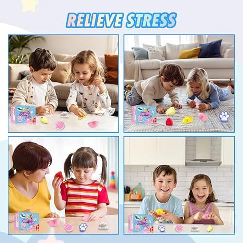 8 Pcs Taba Squishies Pack - Squishy Pack Include (2 Strawberry, 2 Cat Paws,2 Banana,1 Hamster,1 Chick),Squishy Fidget Toys Set,Gifts for Kids, Party Favors - Cute Taba Handmade Stress Toys thumbnail 6