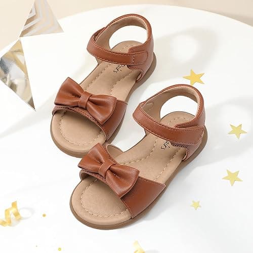 DREAM PAIRS Girls Sandals Fashion Bow Summer Shoes for Toddler/Little Kid thumbnail 3