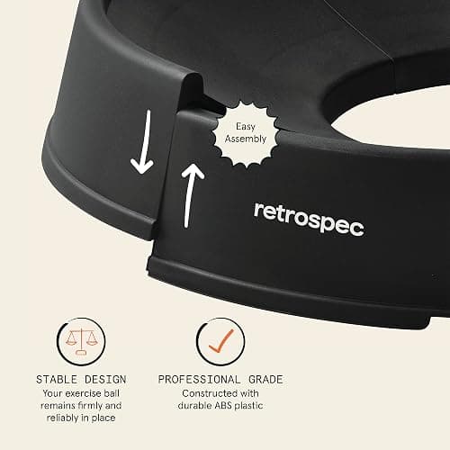 Retrospec Luna Exercise Ball with Pump - Anti-Burst Fitness Equipment for Yoga, Core Training & Stability - Home Gym Swiss Ball for Office & Pregnancy thumbnail 7