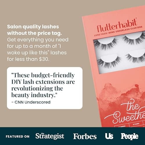 Sweetheart Doll-Eyed Lash Clusters for Women, Salon Quality At Home Eyelashes Extension Kit, 6 Lash Sets, No Lash Glue Included thumbnail 6