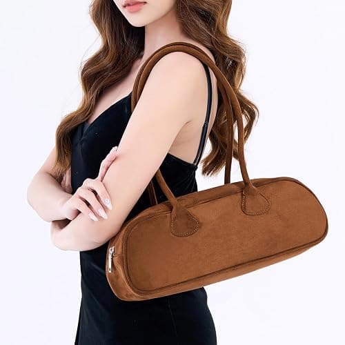 Stylor Women's East West Le Teckel Handbag - Apricot Suede thumbnail 2