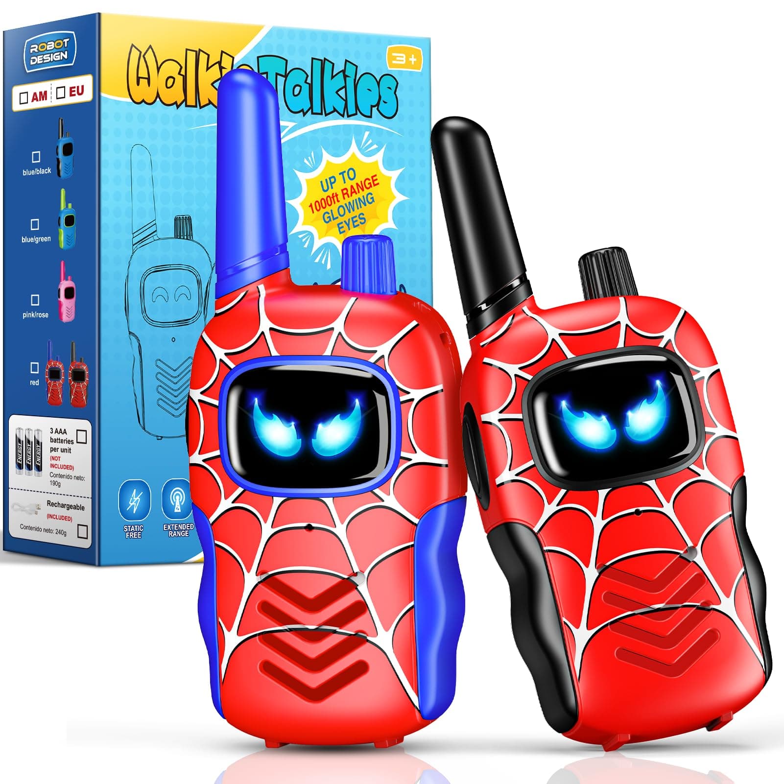 Walkie Talkies for Kids, Vingtank Walkie Talkie for 3 4 5 6 7 8 Year Old Boys Gifts Toddler Outdoor Toys for Boy Age 3-5 6-8 Camping Birthday Gifts for 3-8 Year Old Boy Girl - Image 1
