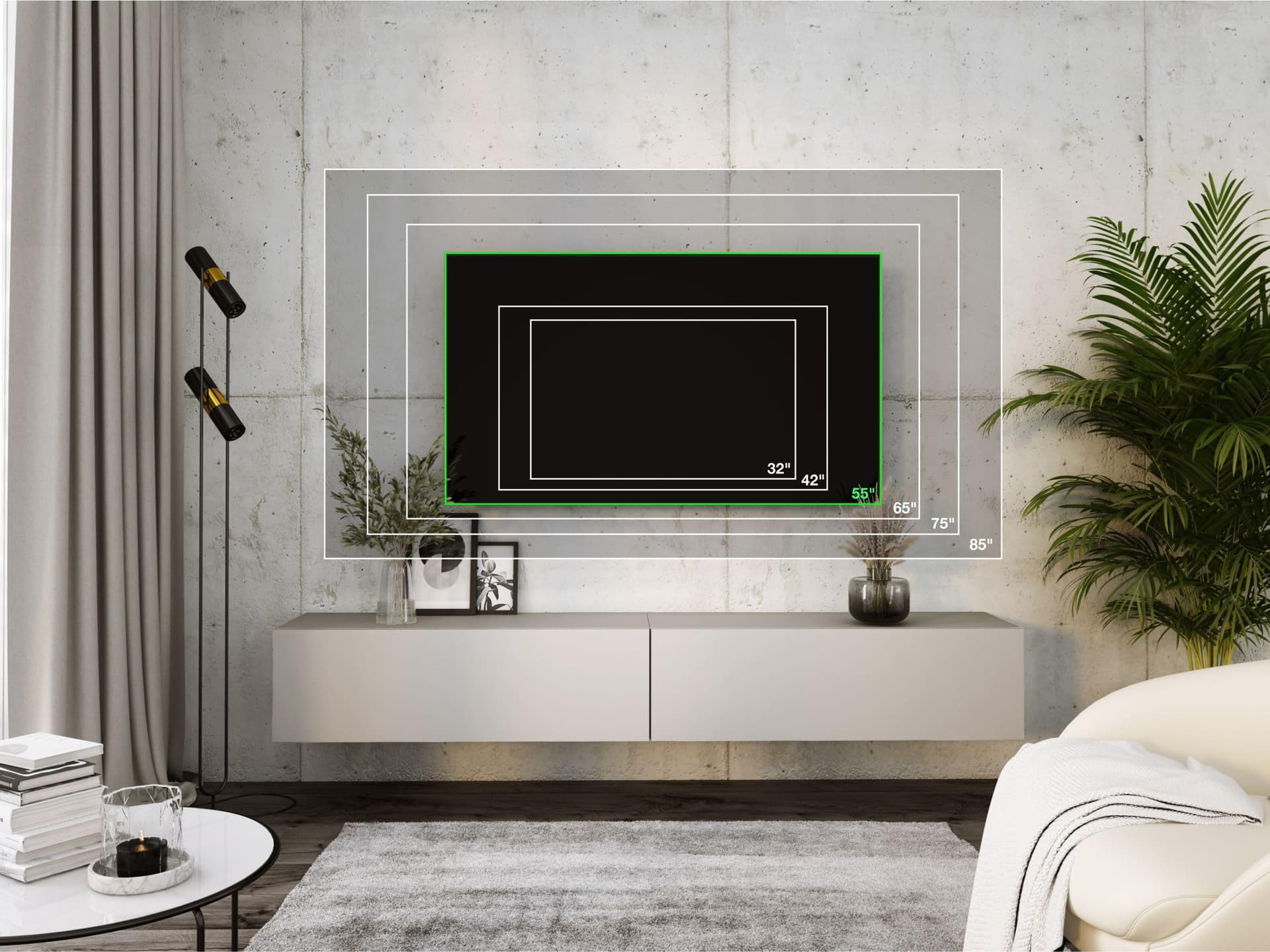 Hanging TV Cabinet (Width : 2 x 100 cm, Height: 34 cm, Depth: 32 cm) Lowboard, TV Cabinet, Cashmere. thumbnail 4