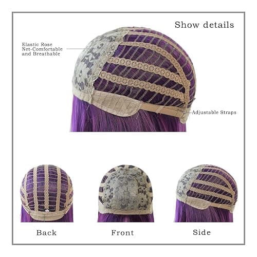7JHH WIGS Blonde Wig With Bang For Women Long Straight Blonde Wig Synthetic Wig For Girl Emo Cosplay And Daily Use（23" Blonde - AA Blonde wig thumbnail 5