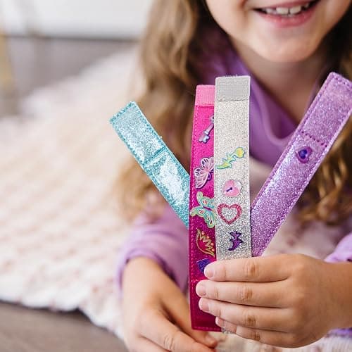 Melissa & Doug Design-Your-Own Bracelets with 100+ Sparkle Gem & Glitter Stickers, Kids Snap Bracelets, Stickers & Jewelry Crafts, Preschool Toys for Girls & Boys Ages 4+ thumbnail 2