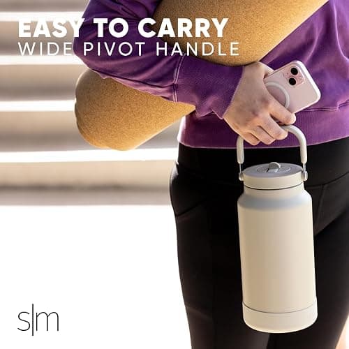Simple Modern Trek Pivot | Half Gallon Water Bottle Jug with Handle & Boot | Interchangeable Straw & Chug Lids | Large Insulated Stainless Steel | Sports Camping Outdoors | 64oz, Blush thumbnail 3