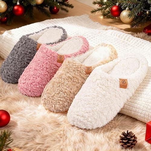 EverFoams Women's Fuzzy Slip-on Slippers Soft Comfy Memory Foam Indoor House Shoes thumbnail 7