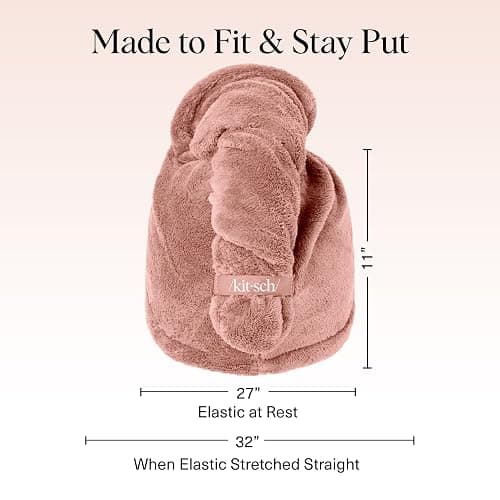 Kitsch Plush Microfiber Hair Towel Wrap for Women – Ultra Absorbent Microfiber Bath Towels for Wet, Curly, Long or Short Hair – Anti-Frizz Hair Wrap, Great Hair Care Gifts for Women thumbnail 5