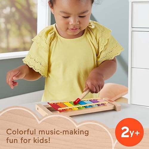 Fisher-Price Wood Toddler Toy Xylophone, Wooden Musical Instrument for Developmental Play Preschool Kids Ages 2+ Years thumbnail 3