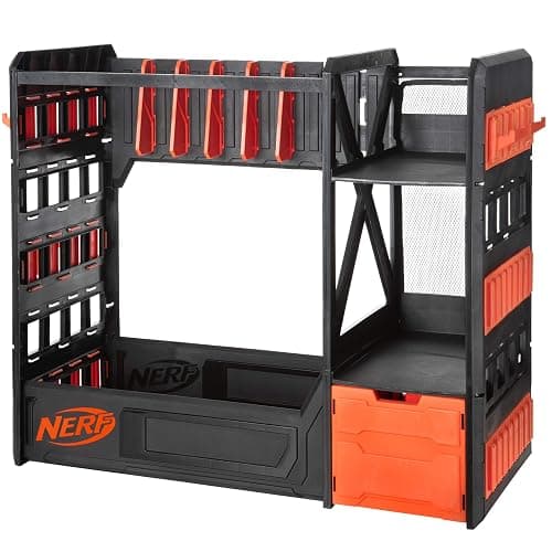 Nerf Elite Blaster Rack - Storage for up to Six Blasters, Including Shelving and Drawers Accessories, Orange and Black - Amazon Exclusive - Image 1