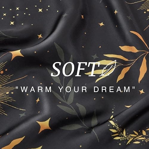 EXQ Home Satin Pillowcase for Hair and Skin Queen - Printed Black Moon Silk Pillowcase 2 Pack 20x30 inches - Satin Pillow Cases Set of 2 with Envelope Closure, Gifts for Women thumbnail 6