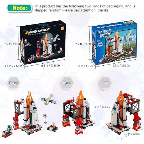 Space Exploration Shuttle Toys for 6 7 8 9 10 11 12 Year Old Boys 12-in-1 STEM Aerospace Building Kit Toy with Heavy Transport Rocket and Launcher Best Gifts for 6-12 Year Old Boys (566 PCS) thumbnail 8
