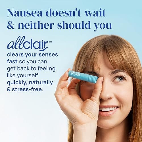 Allclair Nausea Relief Inhaler - Take Control of Motion Sickness, Morning Sickness, Medication, Stress - Fast, Natural, Drug-Free, Non-Drowsy & Portable Travel Essential (2 Inhalers) thumbnail 2