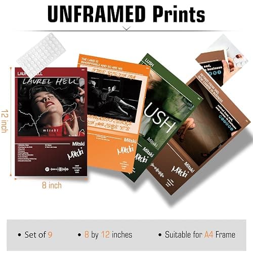 SDZHENSHA Mit ski Poster Album Cover Posters for Room Aesthetic Music Wall Art Girl and Boy Teens Dorm Decor Set of 9 8in x 12in Unframed thumbnail 2
