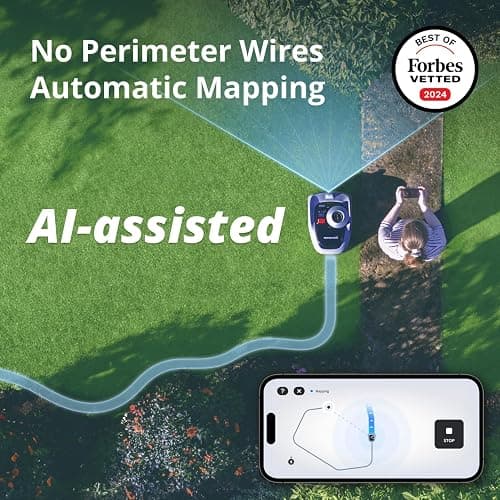 Segway Navimow i105N Robot Lawn Mower Perimeter Wire Free 1/8 Acre RTK+Vision Robotic Lawnmower, AI-Assisted Mapping, Virtual Boundary, APP Control, 58dB(A) Quiet, Multi-Zone Management thumbnail 2