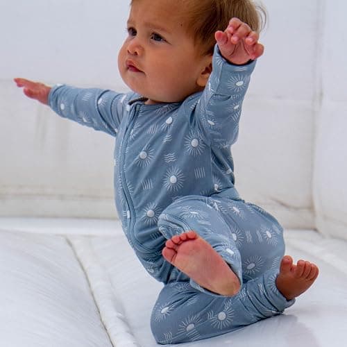 Organic Baby Bamboo Rompers with 11 Signature Prints - Infant Zipper Jumpsuits - 0-3 Months - Suns thumbnail 4