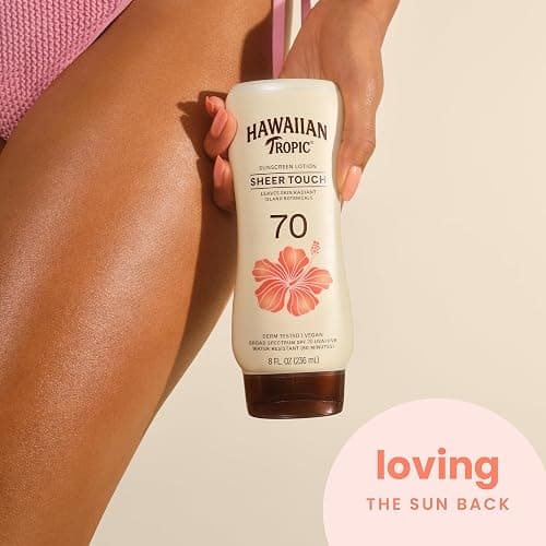 Hawaiian Tropic Sheer Touch Lotion Sunscreen SPF 70, 8 Fl Oz | Broad Spectrum, Oxybenzone Free, Sunblock Lotion, Hawaiian Tropic Sunscreen SPF 70, 8 Fl Oz thumbnail 3