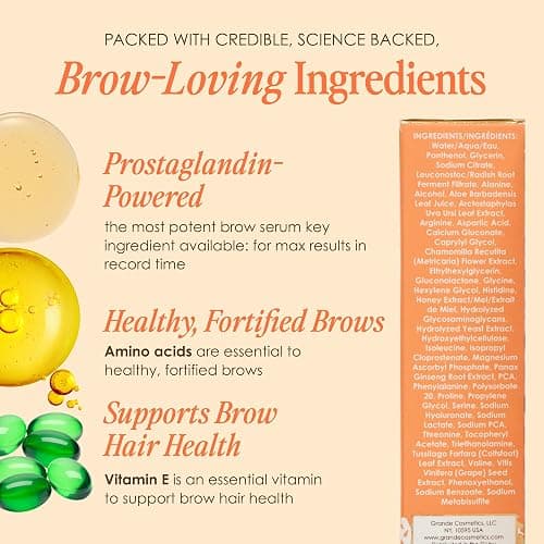 Grande Cosmetics GrandeBROW Brow Enhancing Serum For Fuller, Bolder, Looking Eyebrows - Brow Serum With Vitamins, Peptides, Antioxidants, Amino Acids, Cruelty-Free thumbnail 6
