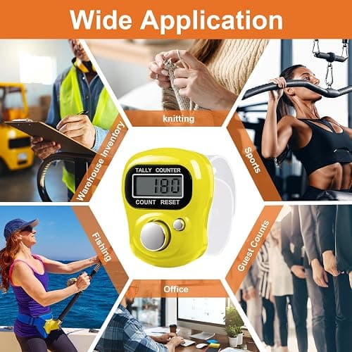 Amble 12 Pack Electronic Finger Counter, 5 Digit LCD Electronic Digital Display, Hand Tally Clicker Counter, Digital Handheld Tally Counter, Counting for Golf, Goods Counting, Lap, Knitting thumbnail 6