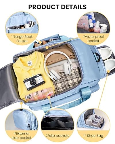Vogewood Gifts for Teenage Girl, Personalized Gym Bag with Shoe Compartment | Dance Bags, Gymnastics Bag for Girls, Convertible Cheer Bag, Birthday Gift for Daughter Niece Granddaughter (Letter C) thumbnail 6