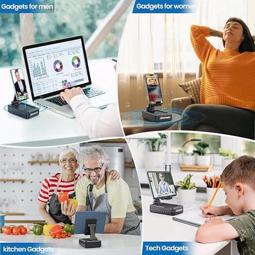 Cell Phone Stand with Wireless Bluetooth Speaker and Anti-Slip Base HD Surround Sound Perfect for Home and Outdoors with Bluetooth Speaker for Desk Compatible with iPhone/ipad/Samsung Galaxy thumbnail 3