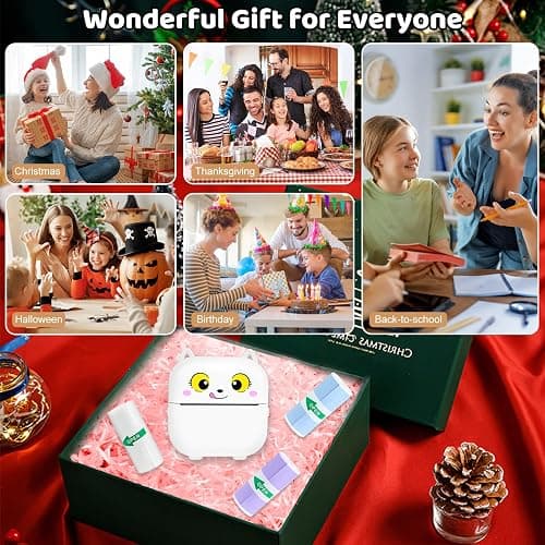 Mini imprimante Portable, Thermique Photo Portable, imprimante de Poche, Imprimante Photo Thermique sans Encre avec 13 Rouleaux de Papier, imprimante Bluetooth et WiFi, pour Notes, Images, Photos thumbnail 8