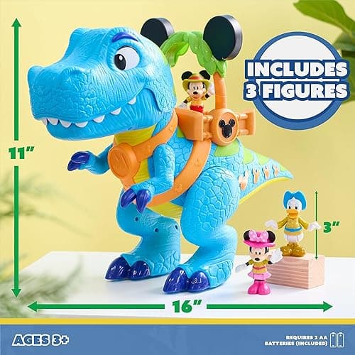 Disney Junior Mickey Mouse Funhouse Roarin' Safari Dino, 4-piece Figures and Playset, Dinosaur, Kids Toys for Ages 3 Up by Just Play thumbnail 3