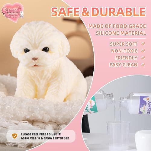 QCROAD SQUISHY Puppy Taba Dog Squishy - Ultra Soft Silicone Dog Squishy, Handmade Stress-Relief Toys for Kids & Adults, Non-Toxic Squeeze Toys for Relaxation & Sensory Play thumbnail 3