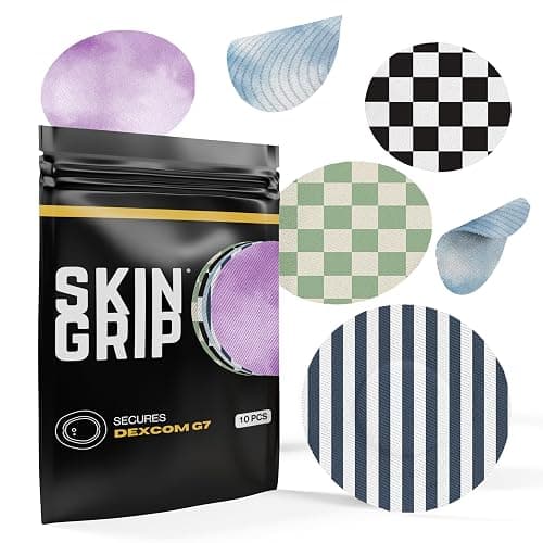 Skin Grip Adhesive Patches Compatible with Dexcom G7 & Stelo CGM – Waterproof & Sweatproof Cover for Continuous Glucose Monitor Sensor, Stays Secure for 10-15 Days – 10 Pack, Classic Pack - Image 1