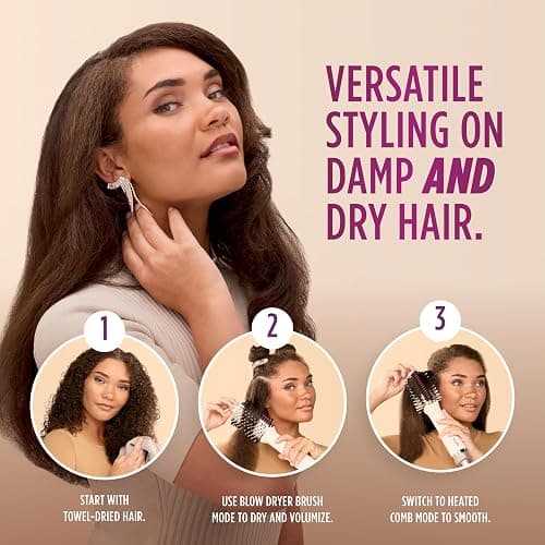 Shark HT202 SmoothStyle Heated Comb + Blow Dryer Brush, Dual Mode, for All Hair Types, Silk thumbnail 2