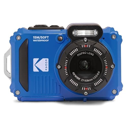 KODAK PIXPRO WPZ2 Rugged Waterproof Shockproof Dustproof WiFi Digital Camera 16MP 4X Optical Zoom 1080P Full HD Video Vlogging Camera 2.7" LCD (Blue) - Image 1