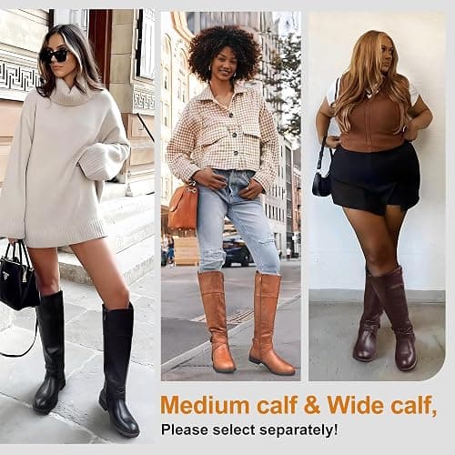 Vepose Women's 949 Knee High Boots,Tall Riding Boots Low Heel with Wide Calf and Wide Widths thumbnail 3