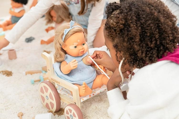 Miniland Doll Stroller, Inclusion Set, Made with ECO Wood Materials, Up to Dolls 38cm | Weelchair thumbnail 9