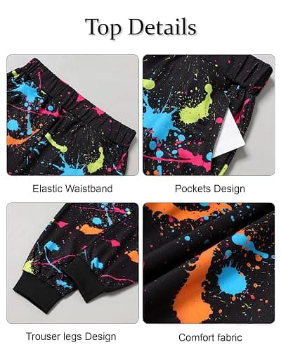 Latnnut Boy 2 Pcs Clothes Cool 3D Printing Long Sleeve Hoodie & Sweatpants Outfit for 5-12 Years thumbnail 3