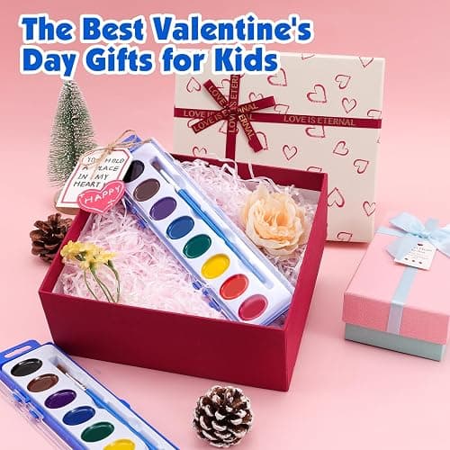 40 Pack Watercolor Paint Set Bulk,8 Colors Water Color Paint Set for kids with Paintbrush.Washable Watercolors Paint for Parties,Birthday Party Favor,Valentines for kids,Art Supplies and Classroom thumbnail 3