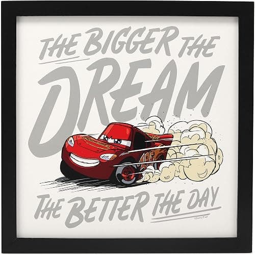 Disney Pixar Cars Lightning McQueen Framed Wall Decor - The Bigger The Dream, The Better The Day - Image 1