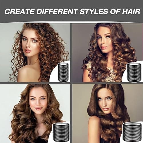 Hair Rollers for Women, Rollers Hair Curlers, 24 Pcs in 4 Sizes(60/48/36/25 Mm) with 40 Stainless Steel Clips, Self Grip Holding Rollers for Hair, Long, Medium, Short, Storage Bag, Comb thumbnail 3