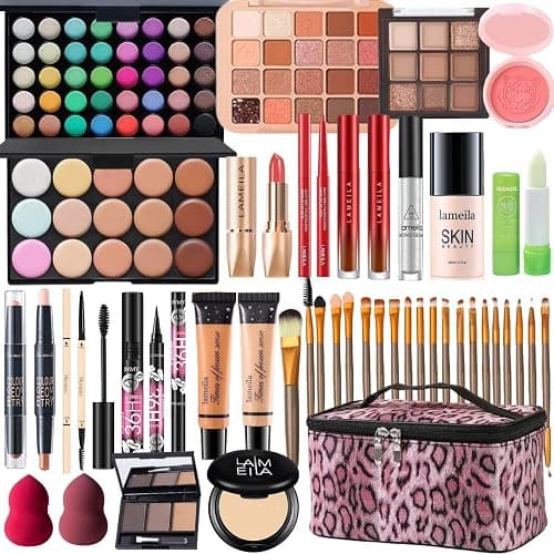All in One Makeup Kit for Women Full Kit - 44PCS Professional Makeup Set with Foundation, Eyeshadow, Lipstick, Eyeliner - Complete Cosmetic Gift Set for Beginners and Professionals - Image 1