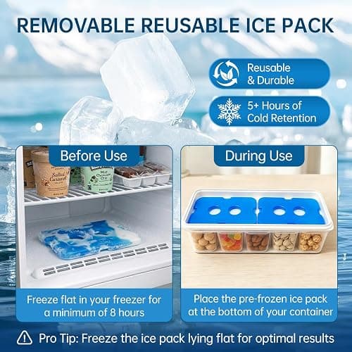 HestiaSnax Snackle Box Container with 2 Ice Packs, Double Layer 10-Compartment Divided Serving Tray, Large Chilled Portable Snack Box with Insulated Bag for Charcuterie, Beach, Travel, Road Trip thumbnail 4