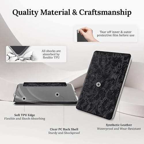 SESENSE Magnetic Case for 7'' Kindle Paperwhite 12th Gen 2024 & Colorsoft | Magnetic Detachable, Auto Wake/Sleep, Clear PC Case, Soft TPU Edge, Lightweight, For Bookish Travelers, Embossed Flower thumbnail 6