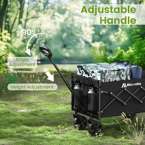Collapsible Wagon with Wheels, 220 lbs Wagons Carts Foldable Wagon Cart with Flexible Handle, Lightweight Portable Folding Utility Grocery Shopping Cart for Grocery Sports Garden Camping thumbnail 5