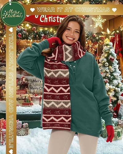 Gacaky Sweatshirt for Women Oversized Henley Neck Pullover Top Fall Outfits | Oversized Silhouette, Quilted Placket Detail, Henley Sweatshirt, Comfort Soft Sweaters, Fall Winter Fashion Outfits Clothes thumbnail 3