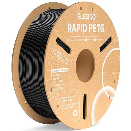 ELEGOO Rapid PETG 3D Printer Filament 1.75mm Black 1KG | Up to 600mm/s High Speed, Enhanced Toughness, Neatly Wound, Reduced Stringing, +/-0.02mm Accuracy, 1kg Spool 3D Filament - Image 1