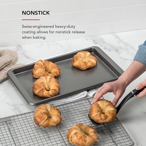 KitchenAid Premium Aluminized Steel Baking Sheet, Nonstick, 10x15 Inch, Contour Silver thumbnail 4