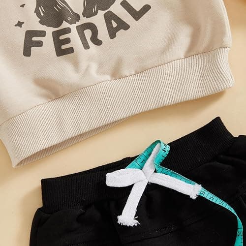 Sejardin Toddler Baby Boy Clothes Cute Fall Winter Outfit 6 12 18 24M 3T Letter Long Sleeve Sweatshirts and Jogger Pants Set thumbnail 5