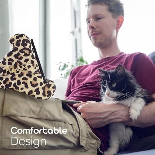 Flippy Tablet Pillow Stand - Cushion Tablet Stand & Holder, Bed Support for Lap and Desk, Compatible with Phone & Book Reading: Kindle, iPad Pro, iPhone & Samsung - Def Leopard thumbnail 7